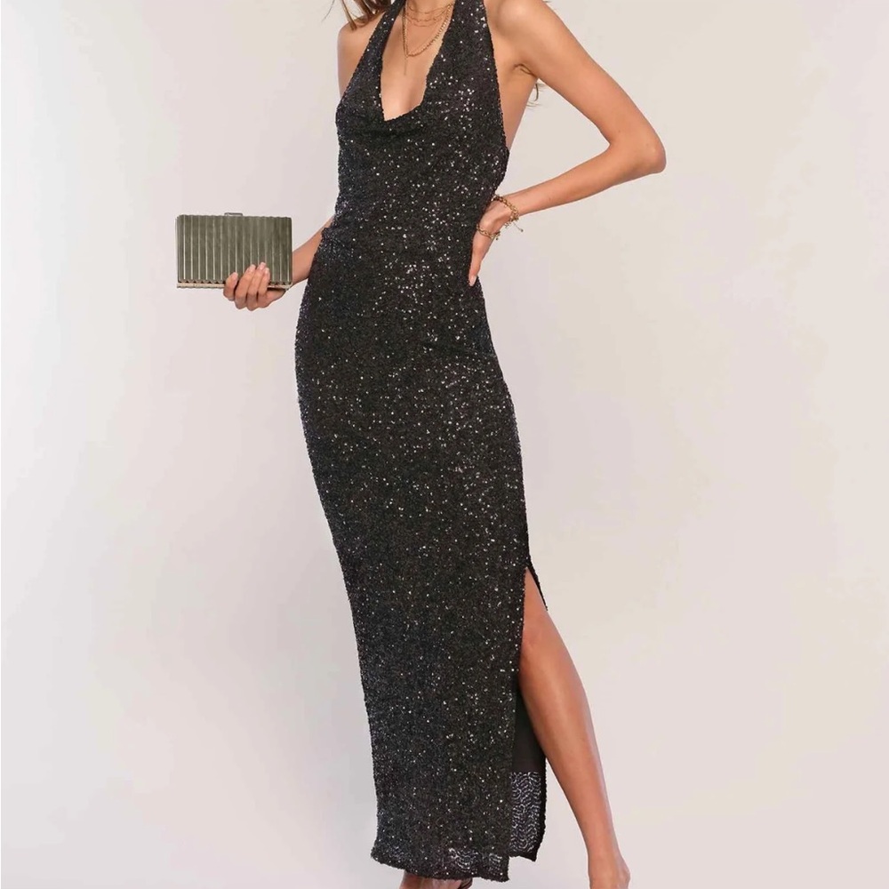 HEARTLOOM Verda Dress Black Sequin Dress Small